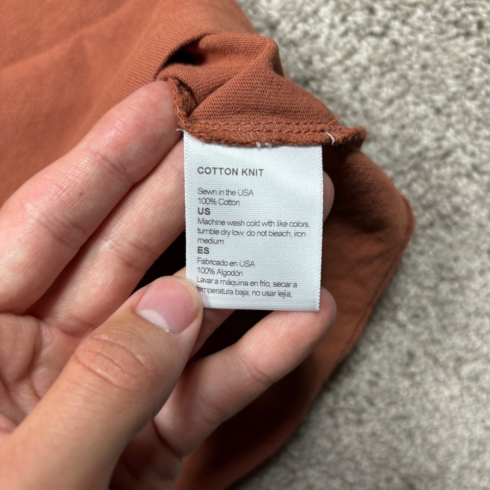 Freenote Cloth Mens Pocket T-Shirt Rust Orange Cotton Made in USA Size M - Picture 6 of 7